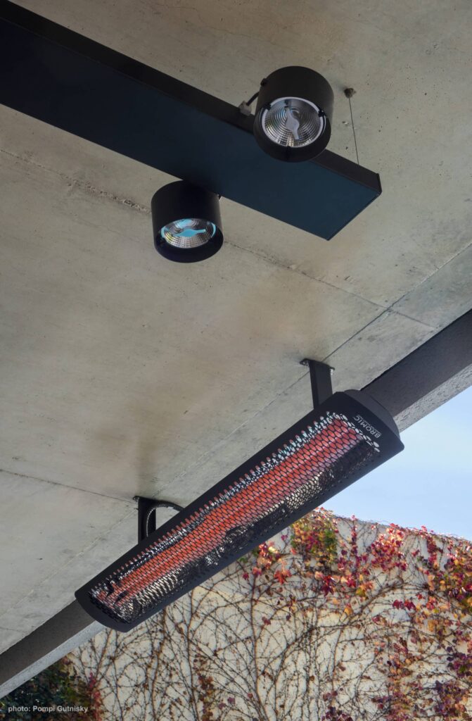 Outside Electric Heaters - Tungsten Electric Ceiling Mounted in Black